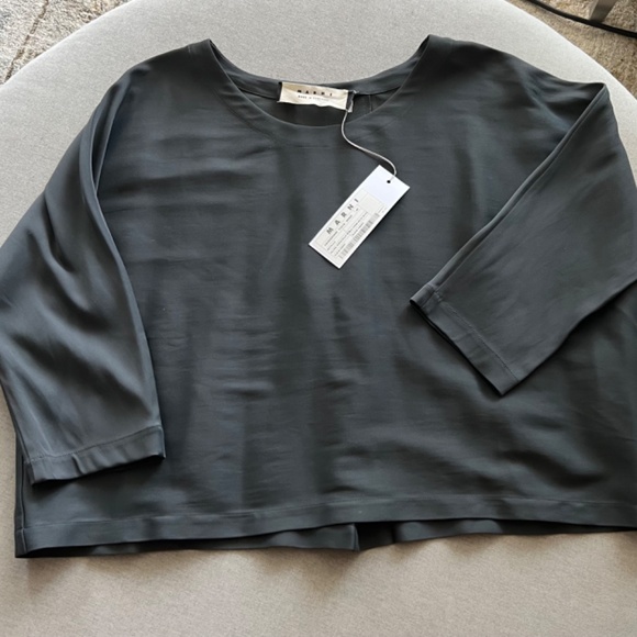 MARNI -CREW NECk BLOUSE- DARK GEEN -EUROPEAN SIZE 40 - Picture 2 of 8